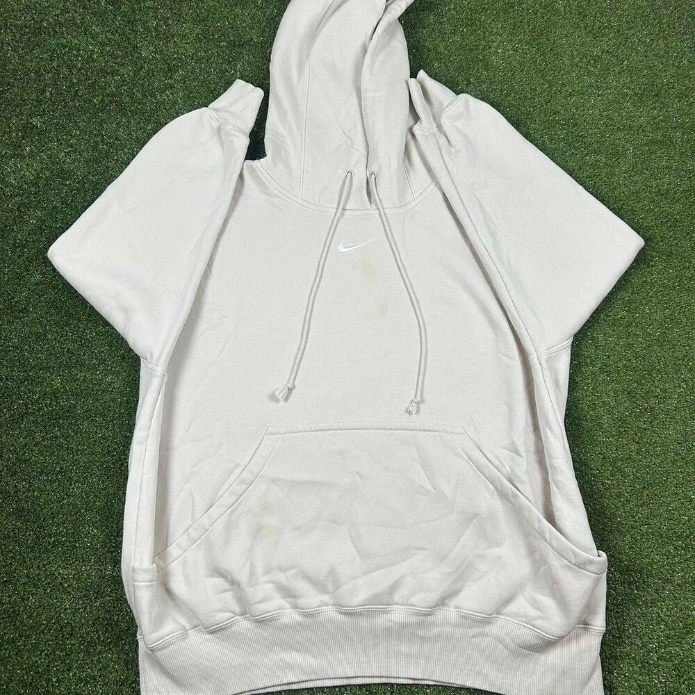 Nike Men's White and Cream Hoodie